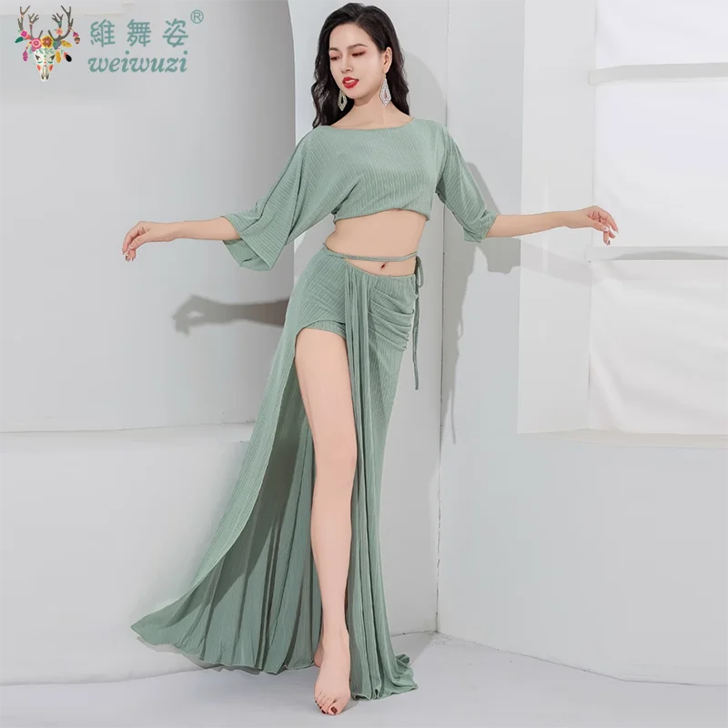 Nieuwe Buikdans Oefenkleding voor Volwassenen Vrouwen Comfortabele Eenvoudige Zachte Oosterse Dans Kostuum Dansen Team Training Kleding