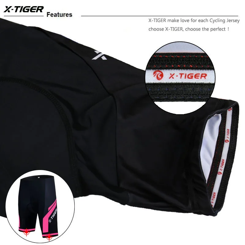 X-TIGER Women Cycling Shorts 3D Gel Padded Shockproof MTB Mountian Bicycle Shorts Road Racing Bike Shorts Summer Outfit Clothes