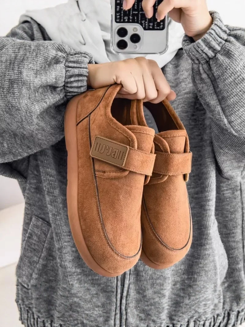  Men's 2026 New Autumn Retro Casual Magic Tape Board Shoes Work Soft Bottom Sports Shoes Breathable round Toe