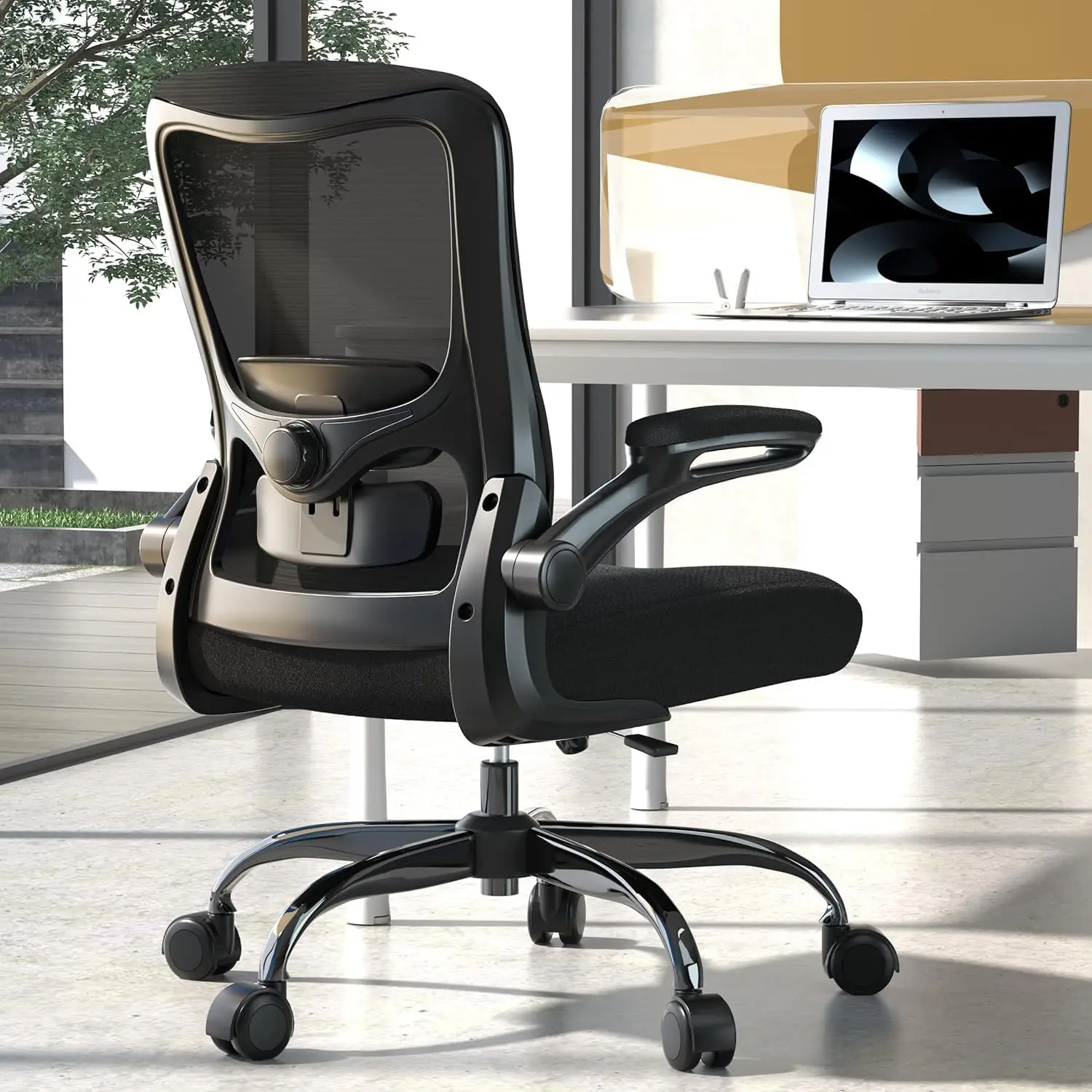 Ergonomic High Back Office Chair with Adjustable Lumbar Support, Breathable Mesh, 330LBS Capacity, Easy Assembly