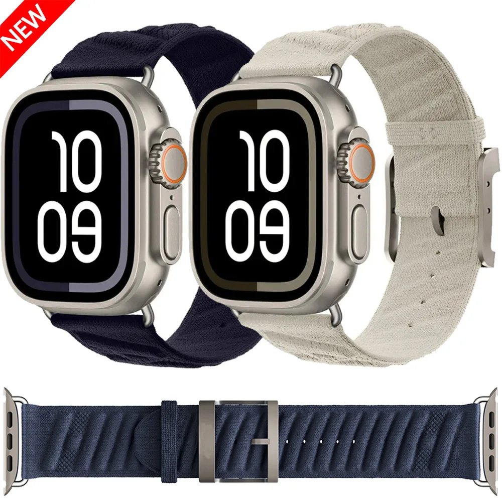 

Ocean Nylon Strap for Apple Watch Ultra 2 Band 49mm 10 46mm 42mm 9 8 7 45mm 41mm En Mer Bracelet iWatch Series 6 5 4 SE 44 40mm