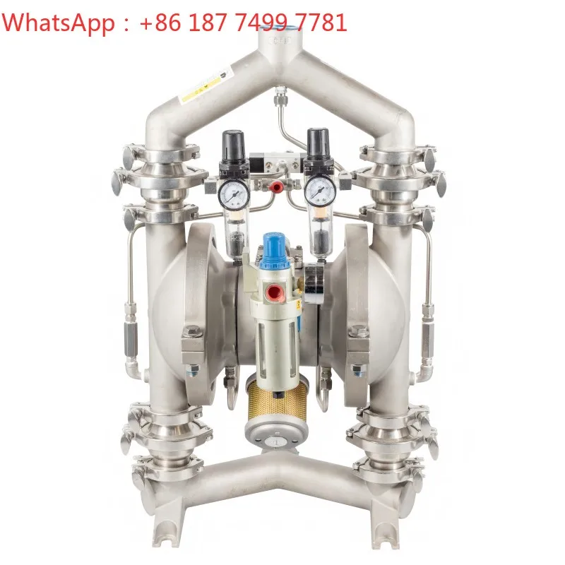 1 Inch Mirror Polished Sanitary Stainless Steel Double Diaphragm Pump Food Grade Industrial Pump
