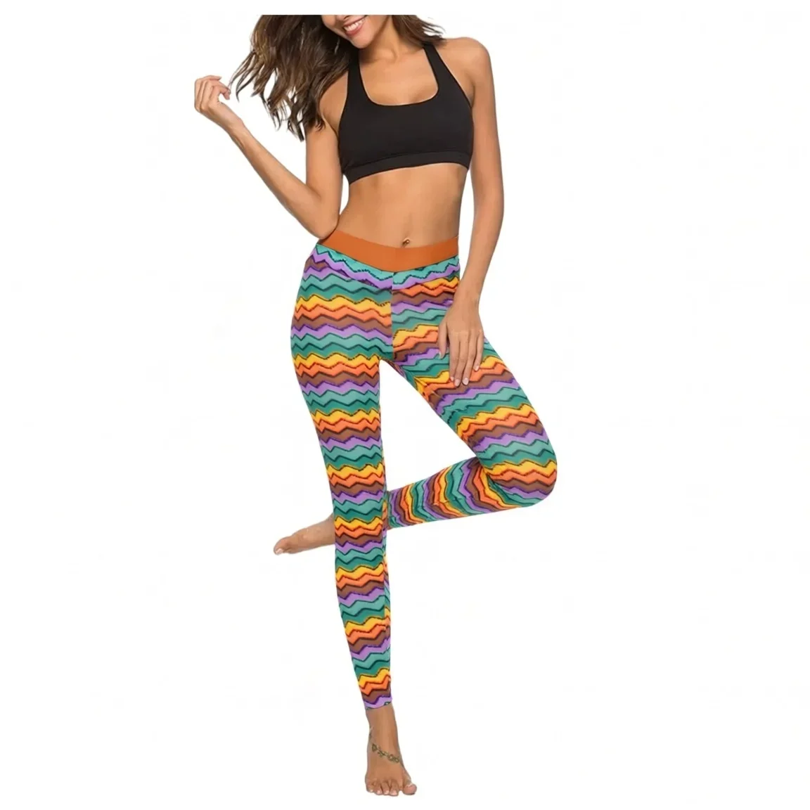 Leggings Mid Waisted Camouflage & Multiple Print Leggings for Women's Digital Animal Printed Elastic Tights Leggings