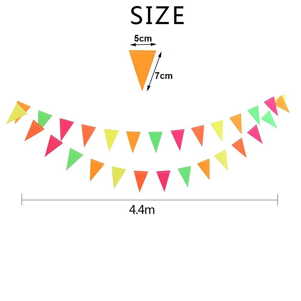 Neon Party Supplies Glow Banner Neon Paper Tassel Neon Triangle Flag Glow in The Dark Party Supplies Bunting Party Hanging Decor