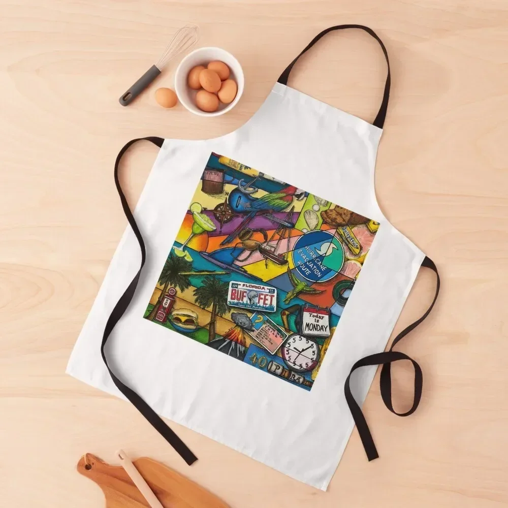 

Parrotheads Apron Kitchen Front Kitchen For Women Household Items Useful christmas decoration Apron