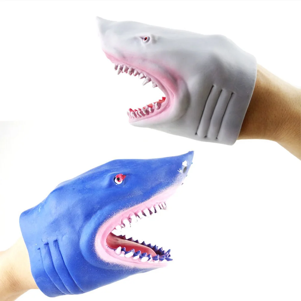 Ocean Animal Hand Bath Toys Soft Rubber Story Telling Puppet Shark for Kids