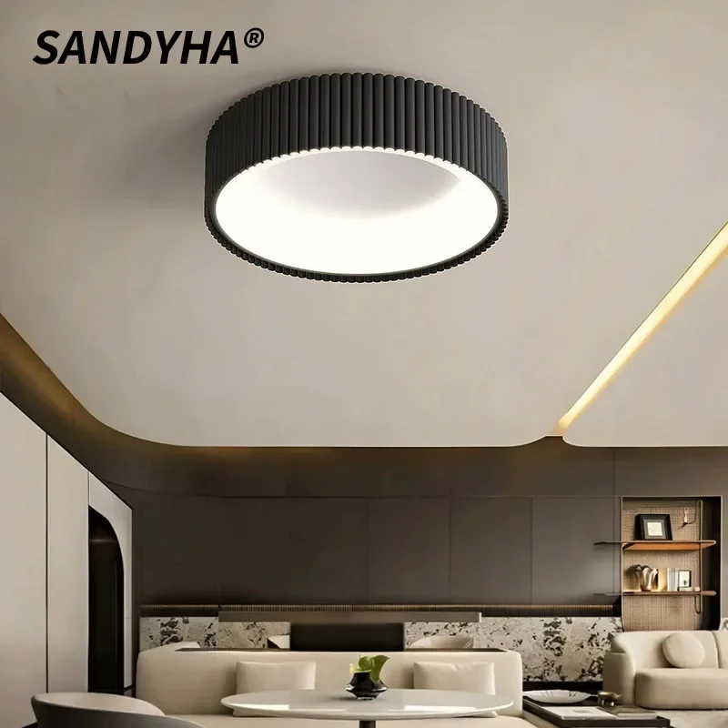 

SANDYHA современный светодиодный потолочный светильник в скандинавском стиле, абажур из кованого железа, уникальное освещение, идеально подходит для спальни, гостиной, кабинета, дома