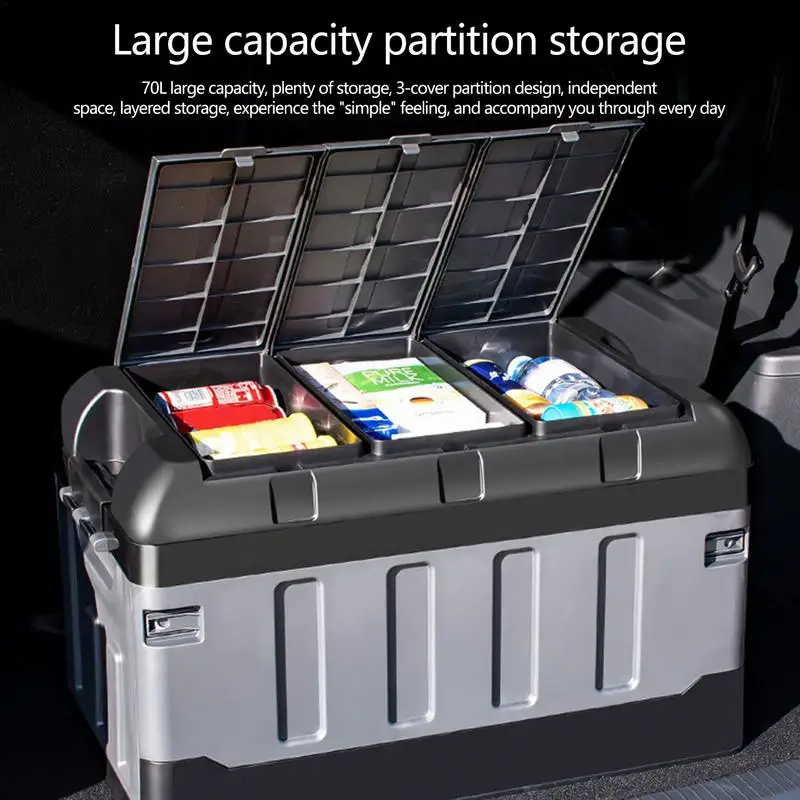 Car Storage Organizer Multifunctional Camping Box Collapsible Large Capacity auto Trunk Organizer Storage Box for Car SUVs