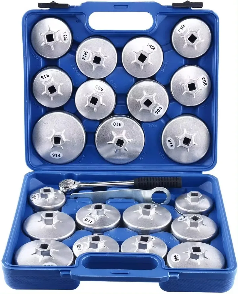 23pcs Cup Type Oil Filter Wrench Set Removal Tool