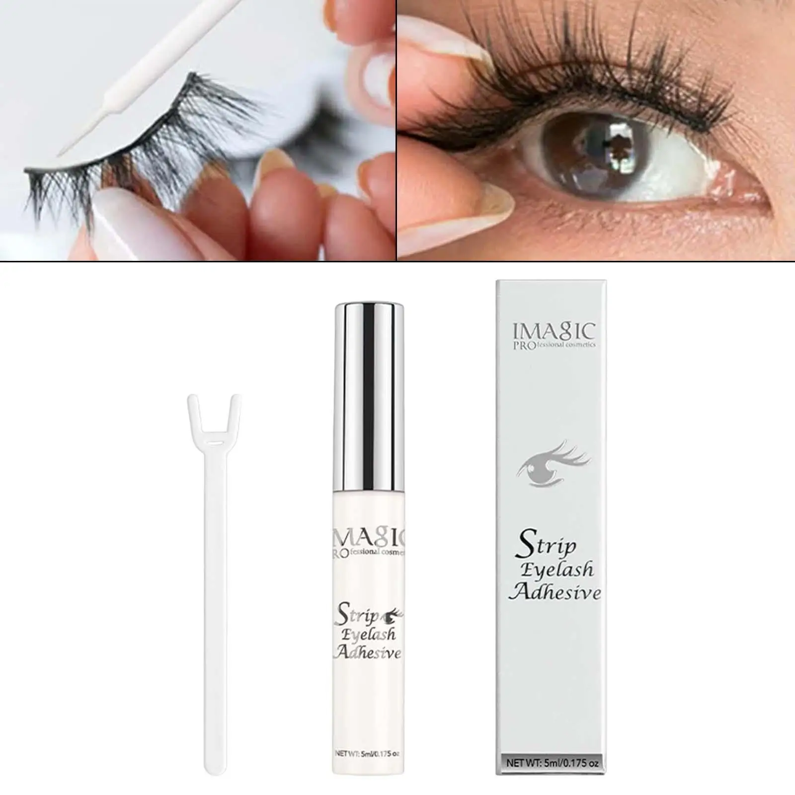 5ml False Eyelash Glue Double Eyelid Glue with Y Shape Stick Strong Hold Sweatproof Long Lasting Natural for Salon Beauty Girls