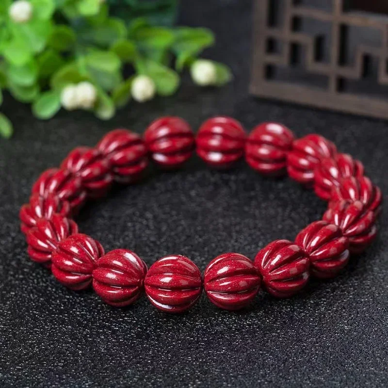 

Mencheese High Content Natural Cinnabar Pumpkin Beads Bracelet Purple Gold Sand Fashion All match Bracelet