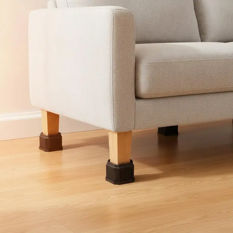 4PCS Adjustable Furniture Risers Heavy Duty Bed Sofa Lifter Anti-Slip L-Shape Furniture Foot Pads Waterproof Anti-Slip Table Pa