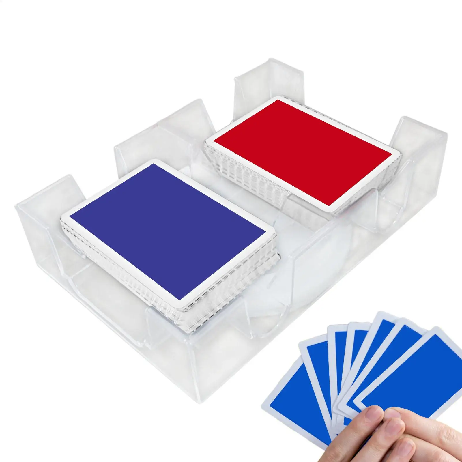 Revolving Card Holder Clear Revolving Card Holder Duals Deck Swivel Cards Holder Playing Card Tray Sturdy And Practical For Kids