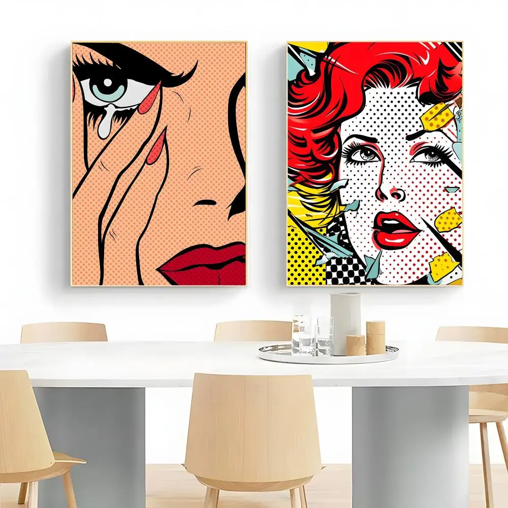 Pop Artist R-Roy Lichtenstein Poster Frameless Peel-and-Stick Removable Wall Art Print