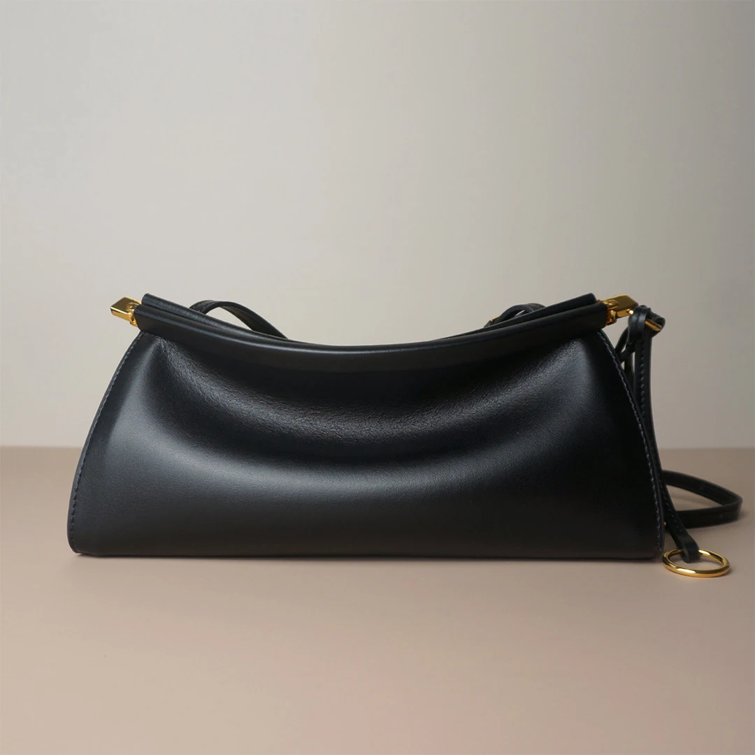 Women's Small Cowhide Leather Shoulder Bag - Evening Handbag