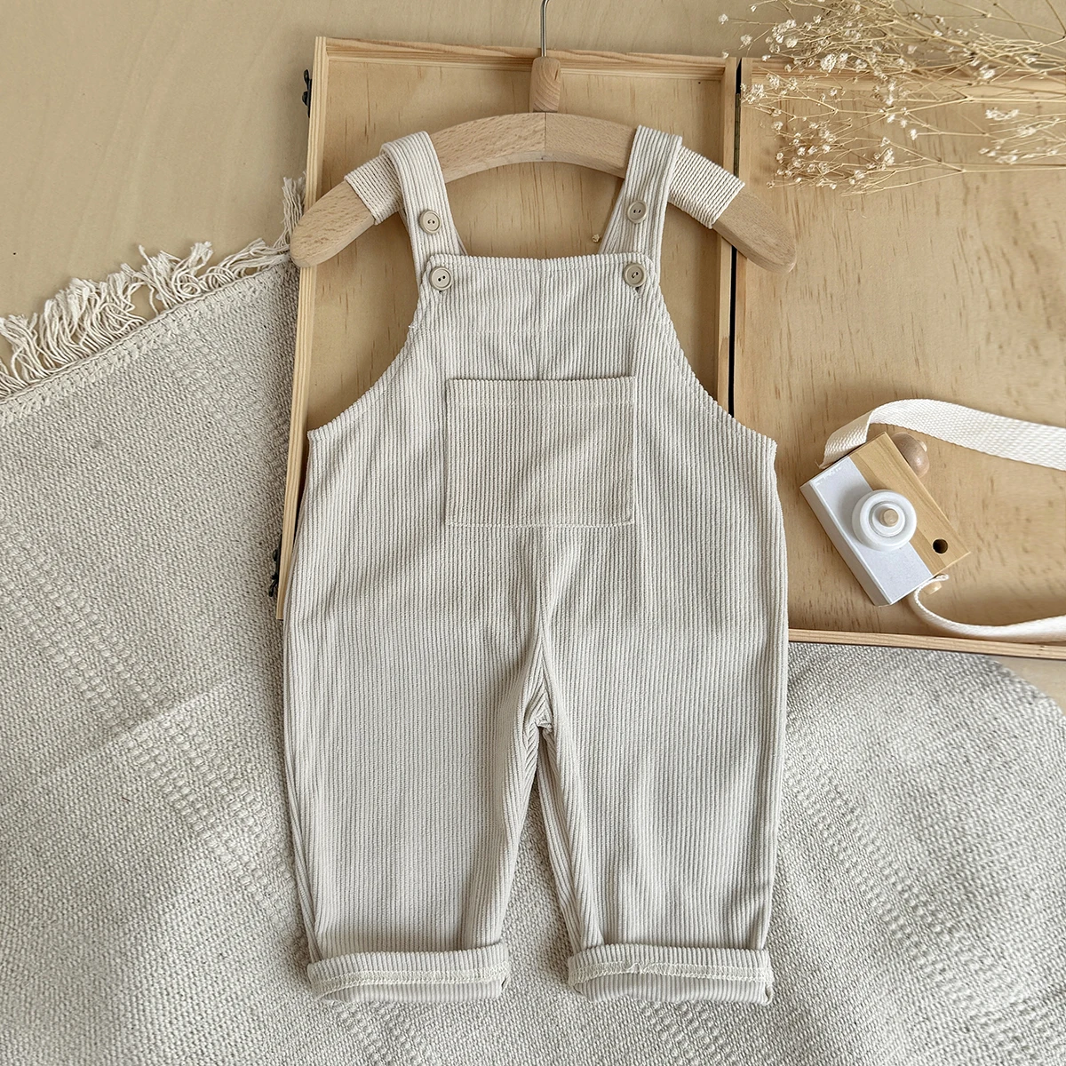 Spring/AutumnToddler Infant Overalls Boy Girl Solid Color Long Pants Denim Overalls Kids Baby Jeans Jumpsuit Trousers 0-3Y