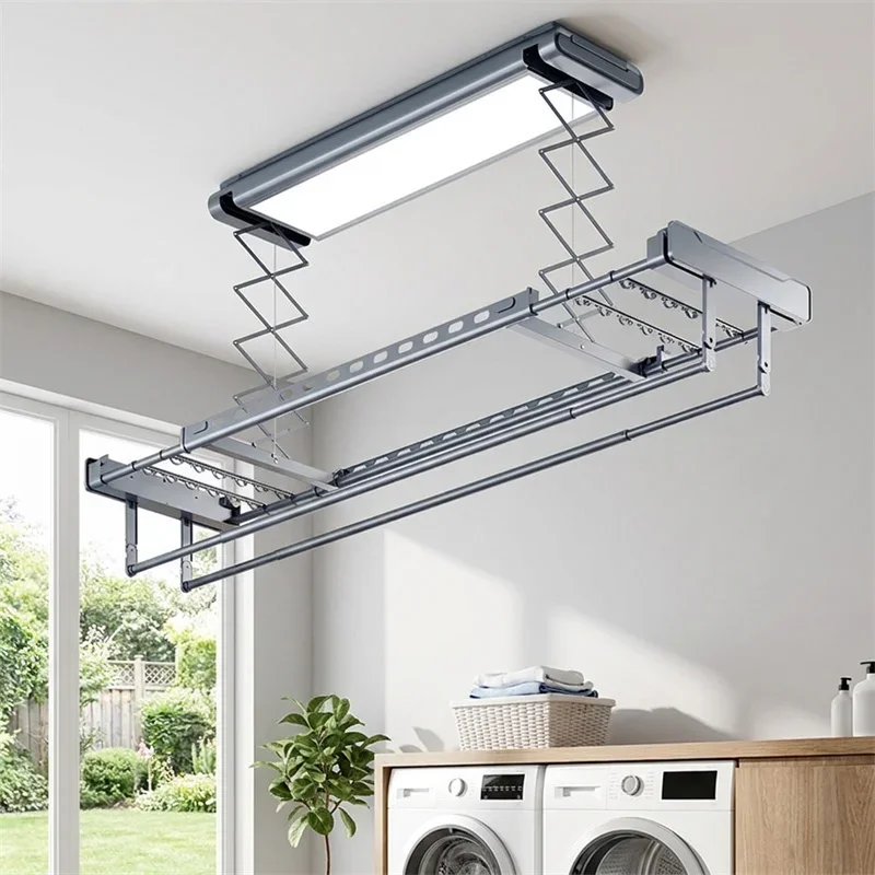 Remote Control Lifting Clothes Dryer Electric Clothes Drying Rack Home Strong Load-bearing Automatic Retractable Drying Rack