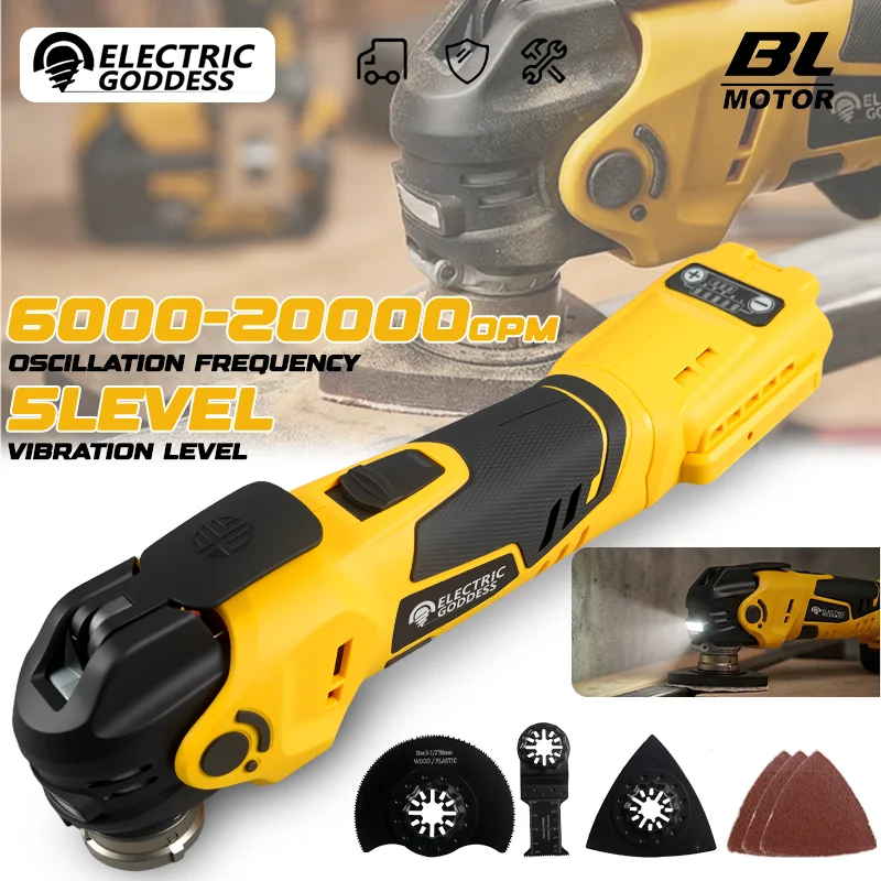 

Electric Goddess Brushless Multi Tool For DeWalt 20V Battery Pin Cordless Vibration Woodworking Powerl Tool Electric Trimmer Saw