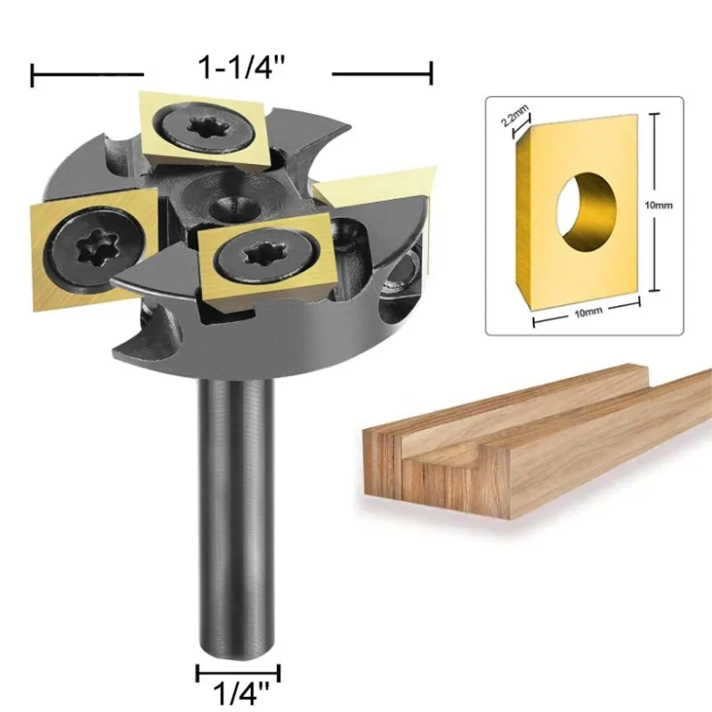 2+2 Flute Slab Flattening Router Bit 1/4