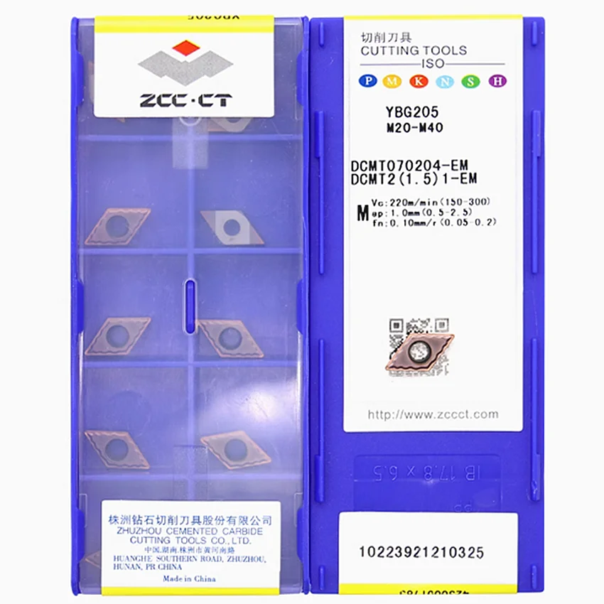 

DCMT070204-EM YBG205/DCMT070208-EM YBG205/DCMT070204-EM YBG202/DCMT070204-EM YBG202 ZCC.CT Original carbide inserts 10PCS/BOX