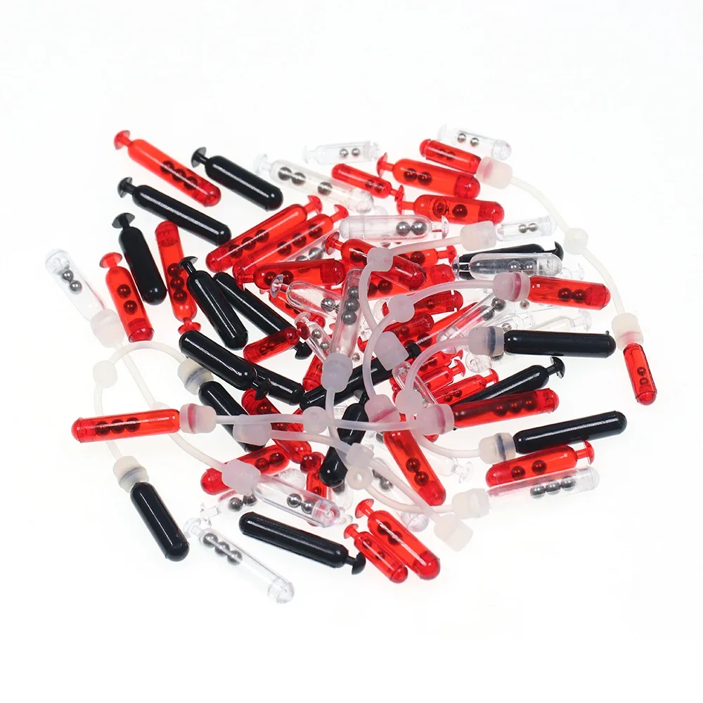 Kit de chocalhos para saia de gabarito de pesca, tubo de som de plástico e alça de conexão, acessórios spinnerbait buzzbait, baixo, snapper, pesca, manufa