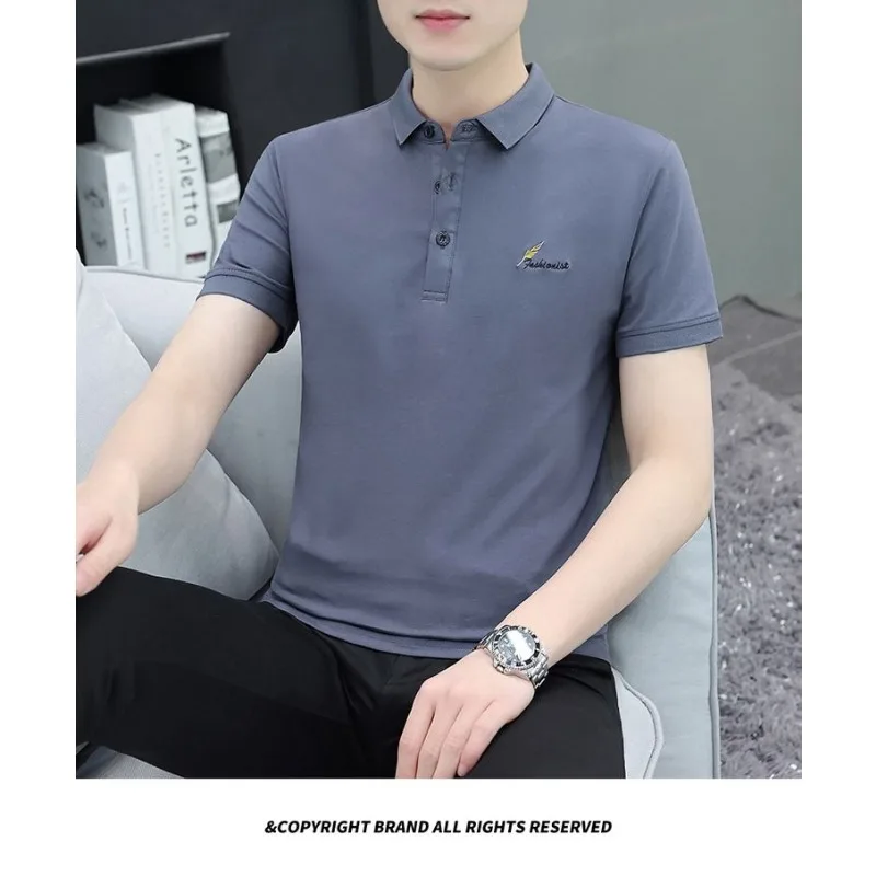 

Men's Cotton Polo Shirt Short Sleeve Breathable Stretchy Pilling Resistant Casual Golf T-Shirt