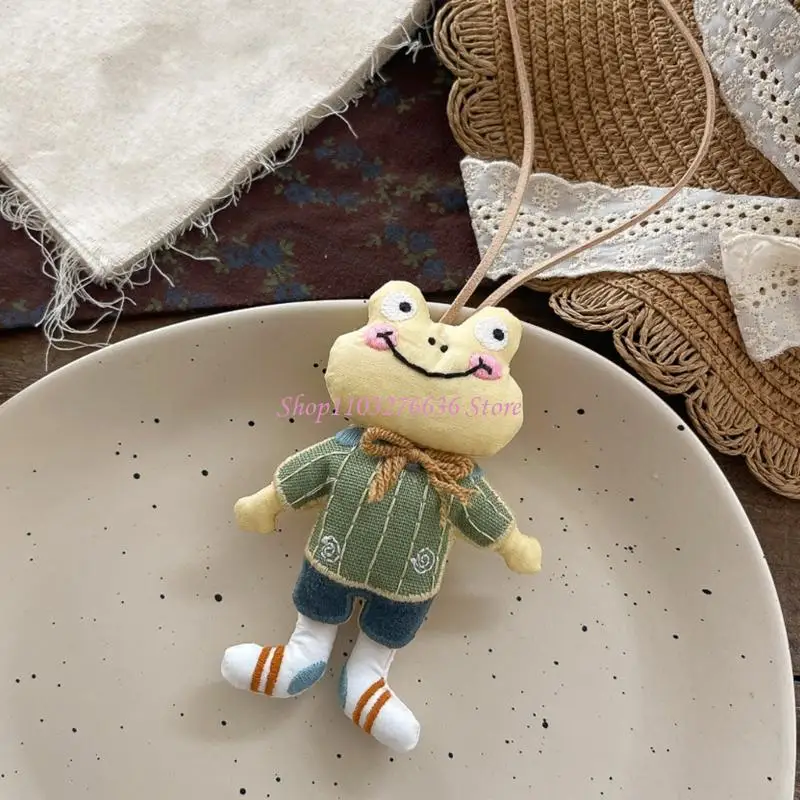R6FD Fun Fabric Animal Charm for Child Backpack Keychain Decoration Handmade Project