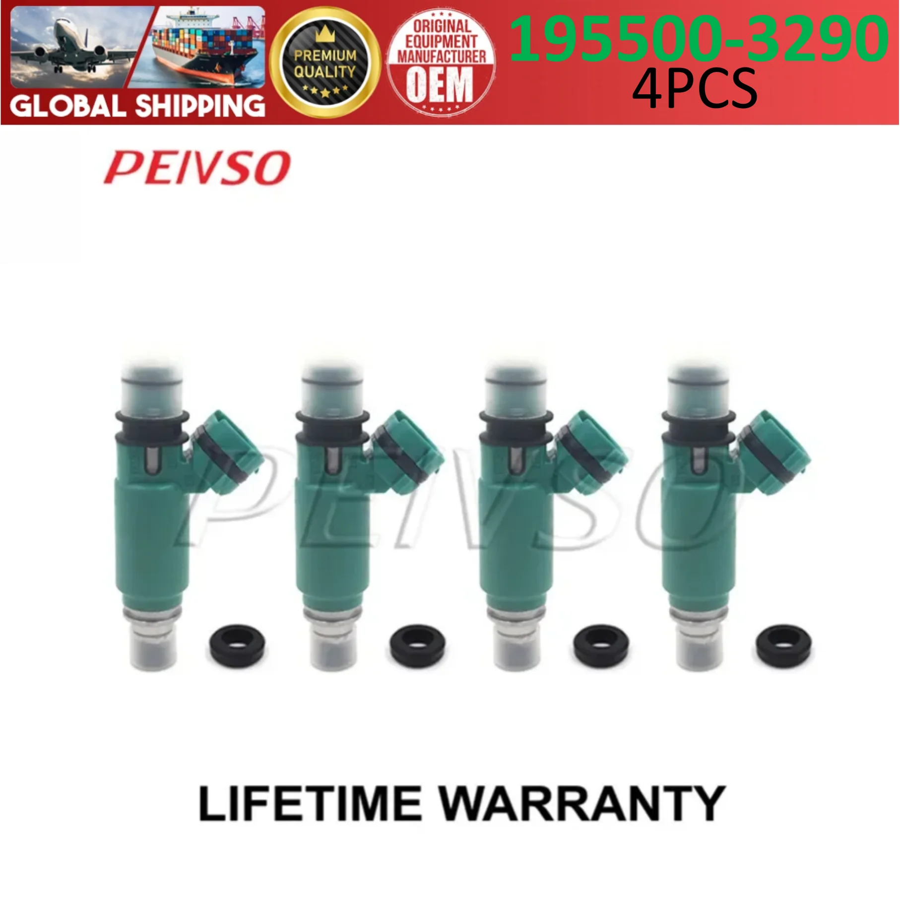 PEIVSO 4 pièces 195500-3290 injecteur de carburant pour Suzuki estime 1,6l L4 1998 ~ 2001 15710-64G00 195500-3880 1955003290 1955003880