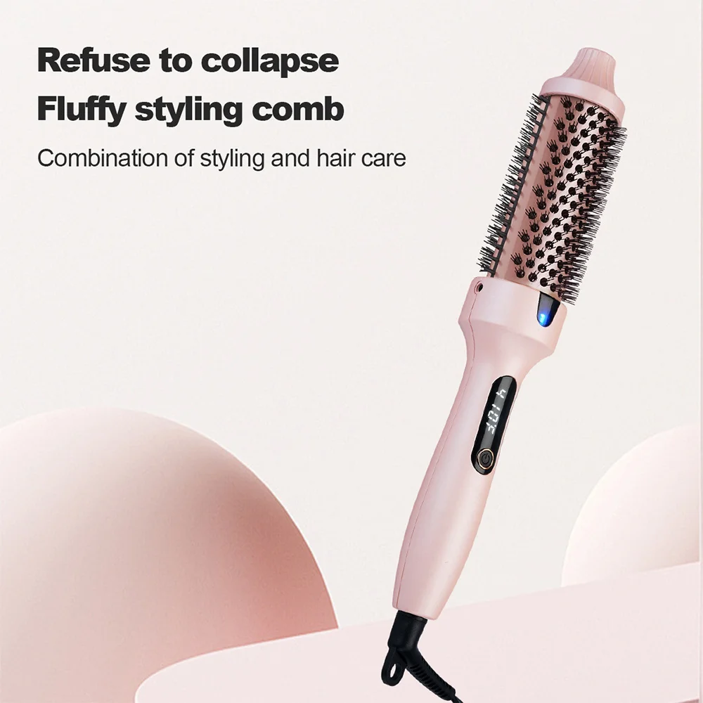 Dual Voltage Ionic Thermal Brush for Curling and Straightening 6 Temperature Settings & Led Digital Display Hot Air Styler