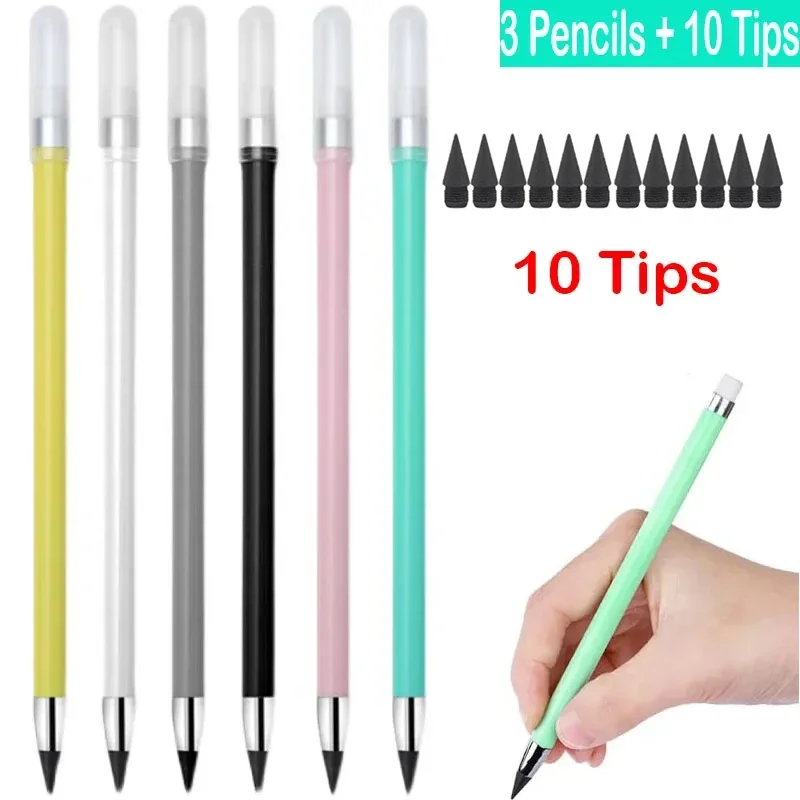 Eternal Pencil Set Macaron for Kids Cute Pens Writing Painting Art Kids School Office Supplies Infinity Pencils Tips Stationery