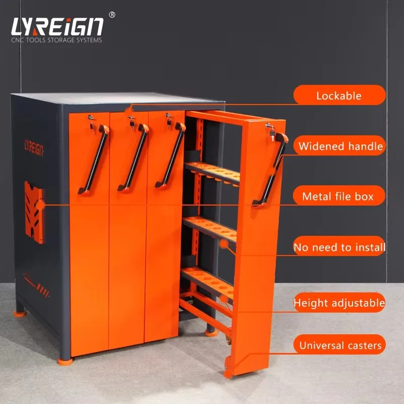 LYREIGN Vertical Drawer CNC Tool Holder Cabinet Large Capacity Rack Organized Storage Workshop Garage Machining Centers