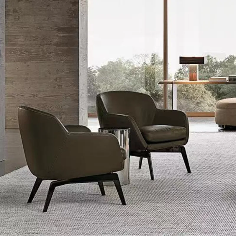 Italian minimalist single sofa chair simple business hotel sales office leisure meeting negotiation chair