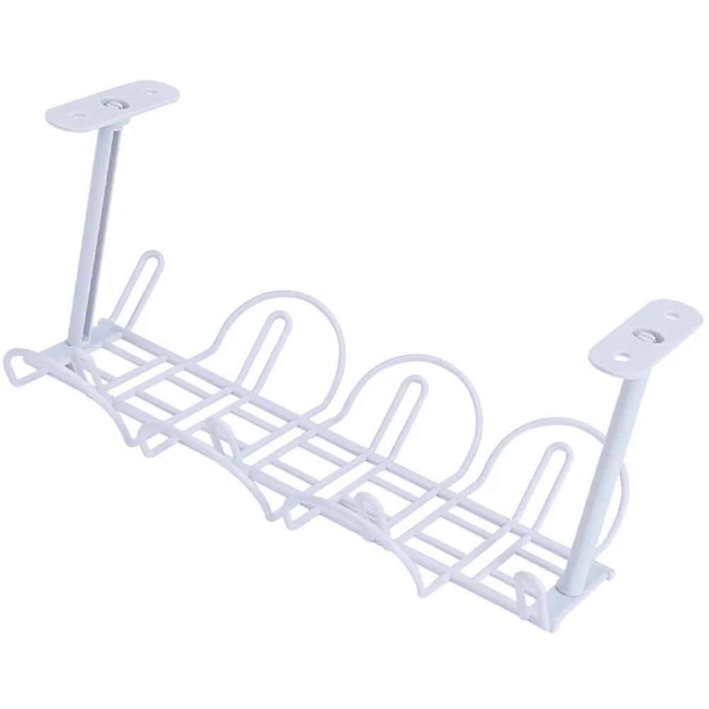 2Pcs Desk Storage Holder Organizer Wall Mount Storage Basket Hanging Office Shelf Traceless Organiser