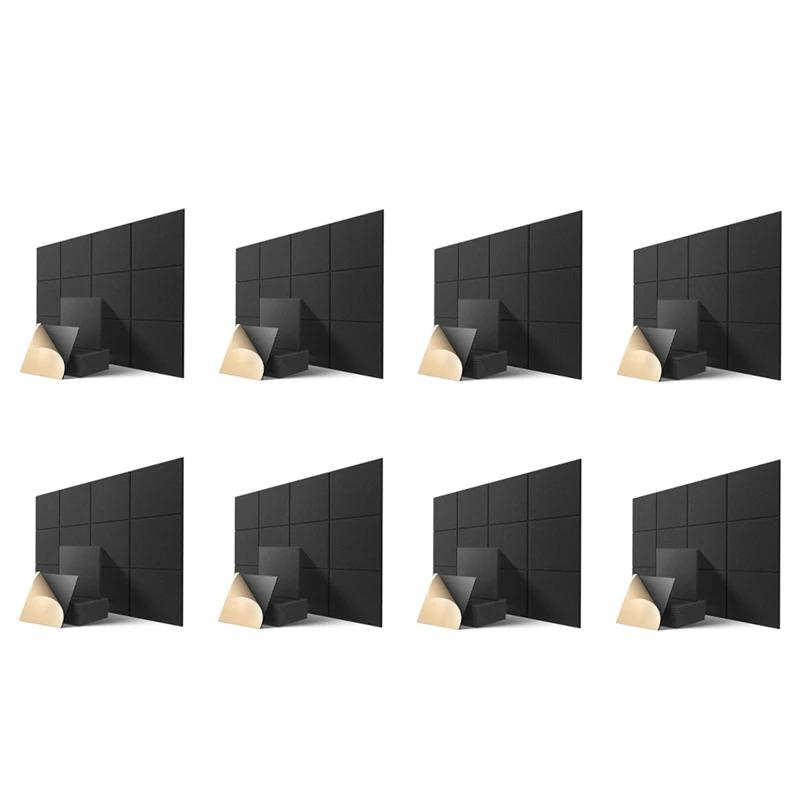 

Self-Adhesive Acoustic Panels 96 Pack,12 X 12 X 0.4 Inch Sound Proof Padding,Sound Absorbing Panel For Home ,Black