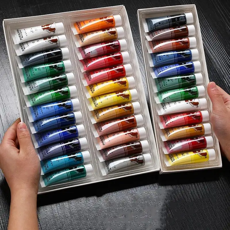 

Acrylic Paint 36 Color 12ml Tube Acrylic Paint Set Paint for Clothing Painting Rich Glass Pigments for Artists Painting Set