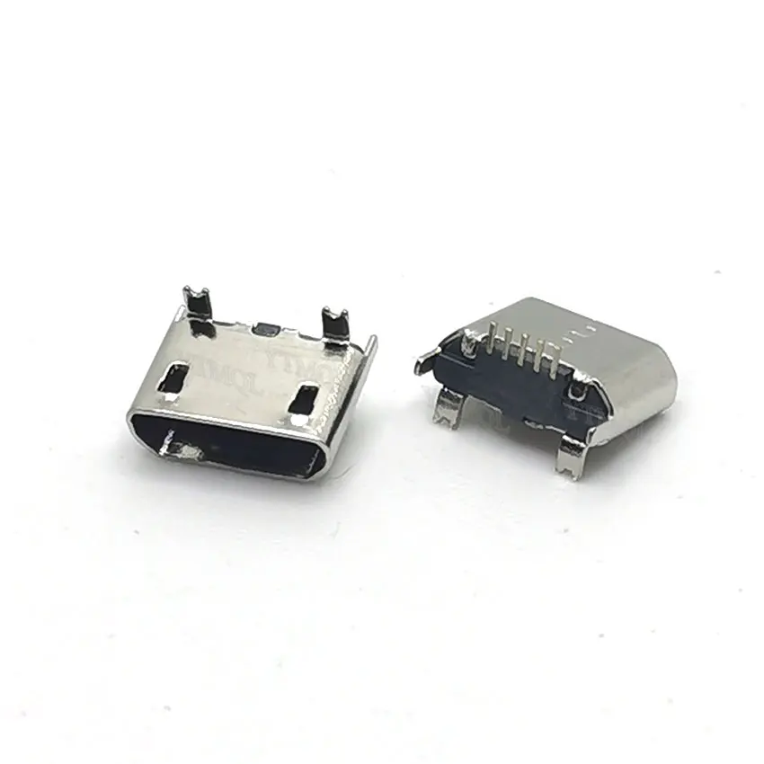 2PCS Micro 5 Pin Connector Female Socket USB 5P 90 180 Degree Vertical Patch Power Charging Port Jack Data Interface Jack