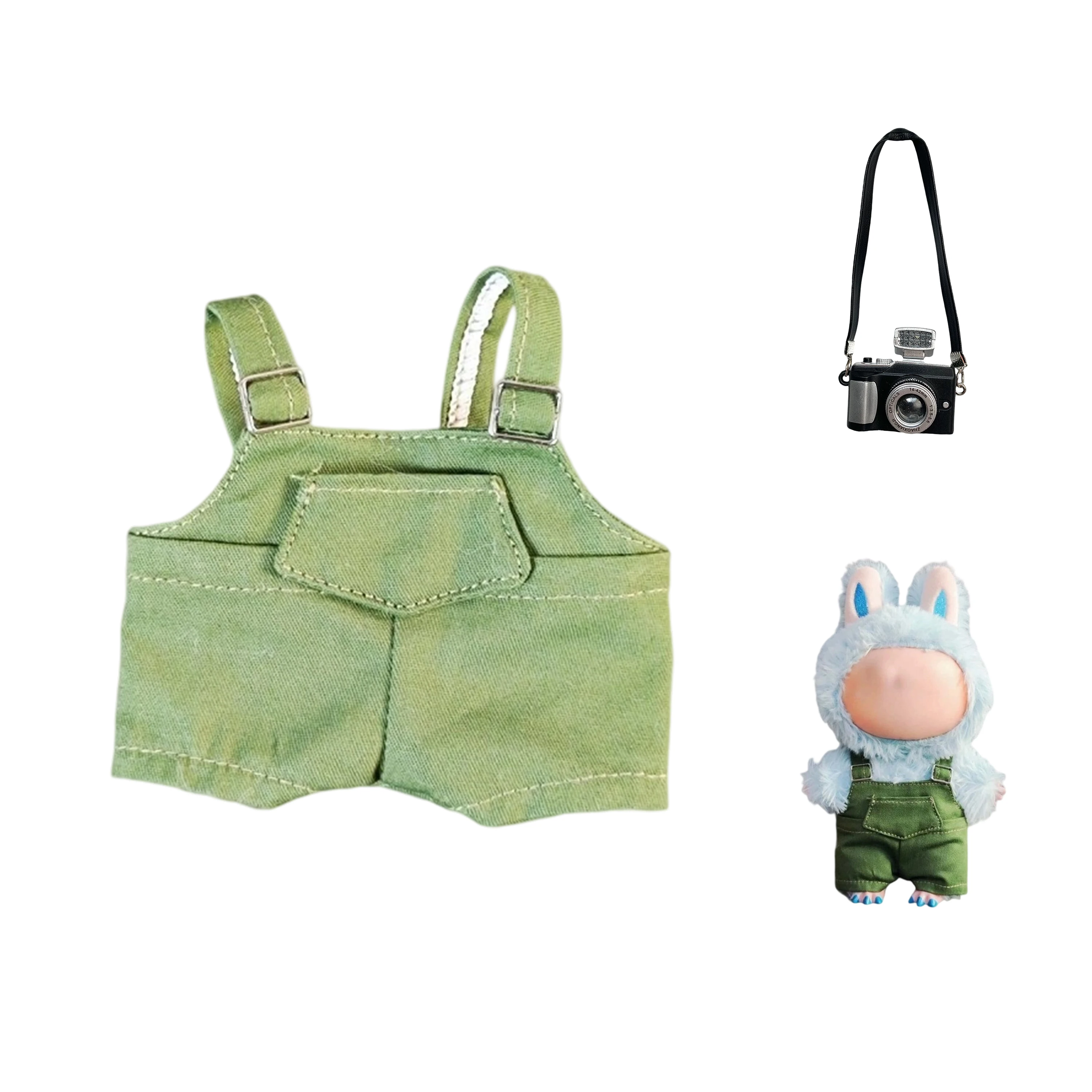 

17cm Clothes for Labubu Outfit Accessories For Korea Kpop Exo doll V1 V2 Pocket overalls Clothing Gift