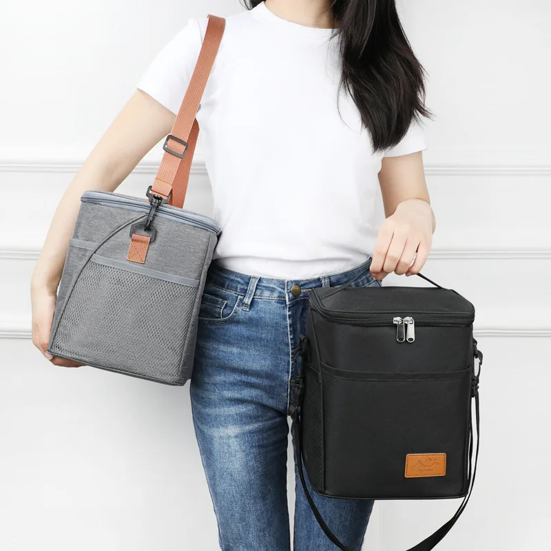 

Изотермическая сумка-холодильник из прочной ткани Оксфорд — вместительная сумка-тоут через плечо для кемпинга и ежедневных обедов