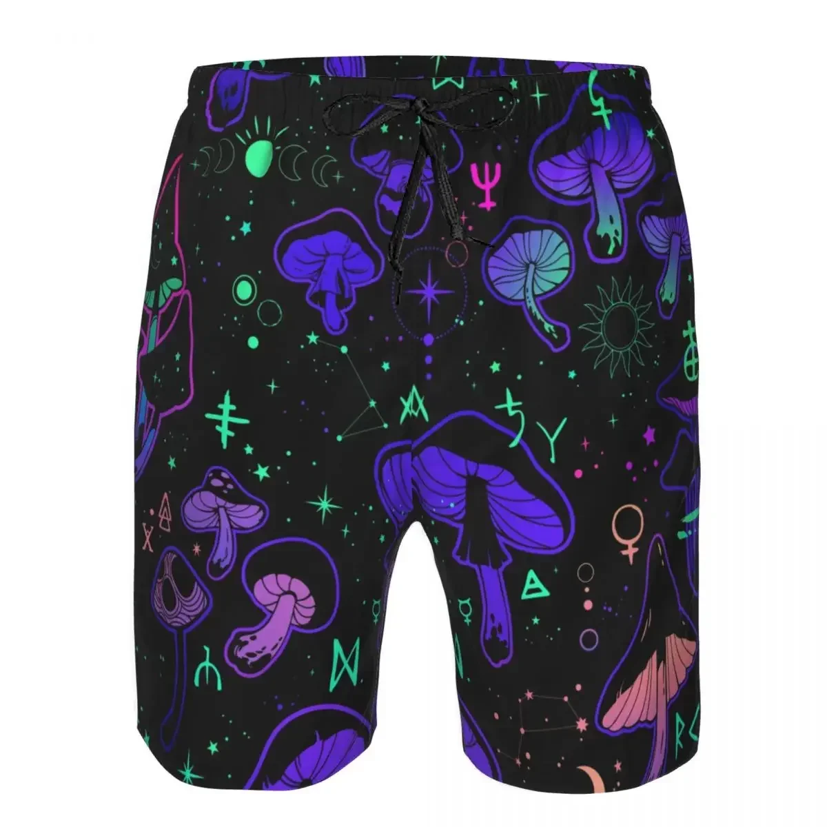 Quick Dry Swimwear Beach Board Short For Man Magic Mushrooms With Occult Swimming Trunk