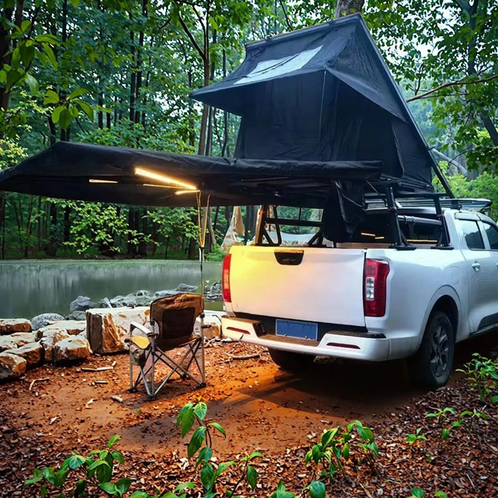 2M 4WD Car Awning 270 Freestanding Awning Car Roof Side Free Standing 270 Degree Awning with LED Light,