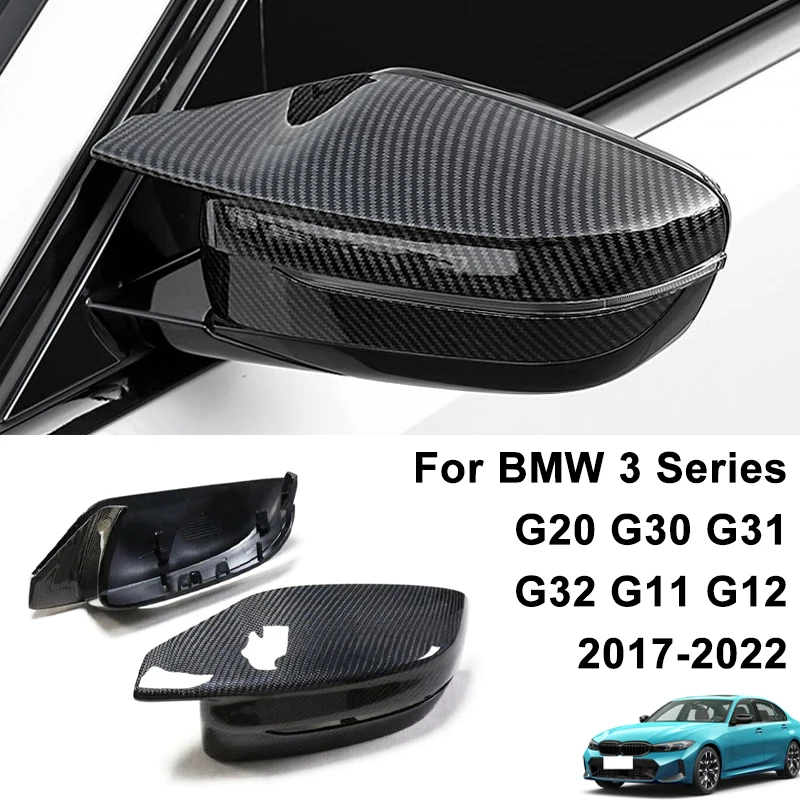 

Carbon Fiber Pattern Rearview Mirror Cover Caps For BMW 3 Series G20 G30 G31 G32 G11 G12 2017-2022 LHD Car Accessories