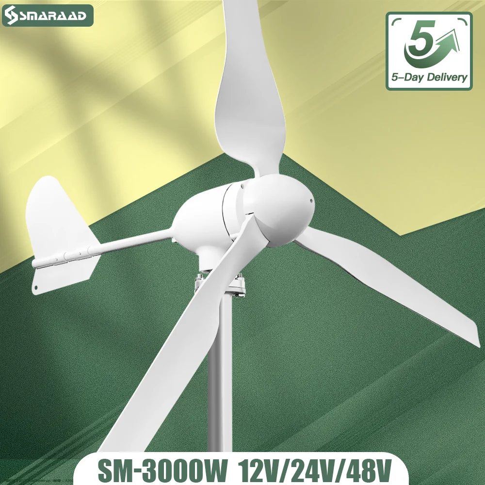 3000W Horizontal Turbine 12V/24V/48V Low Noise Fast Delivery In Poland Newly Upgraded And Stronger Generator