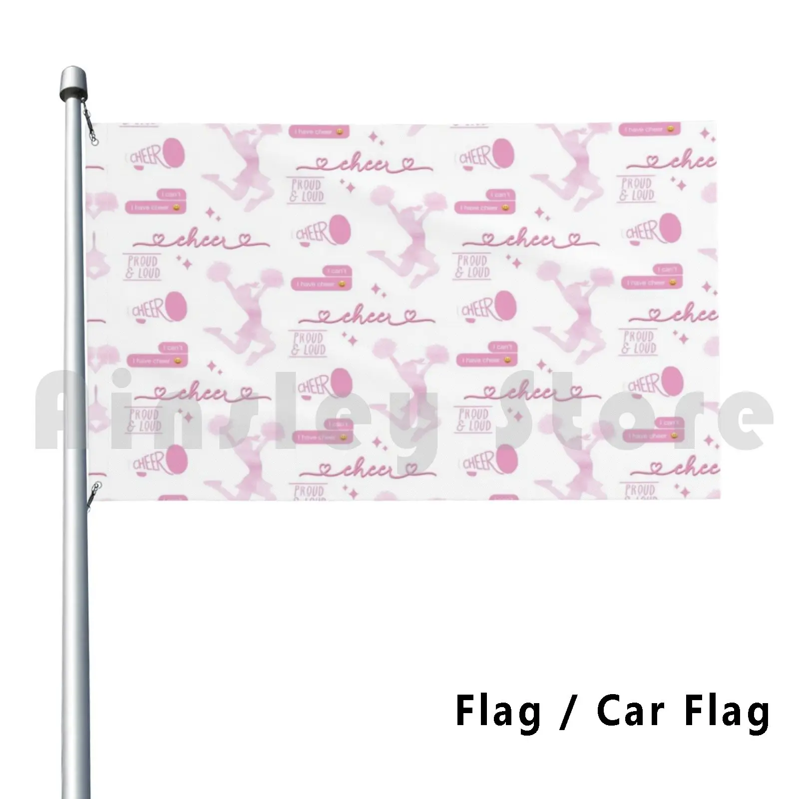 Pink Watercolor Cheer Cheerleading Pack Flag Car Flag Funny Aesthetic Light Pale Pink Pastel Cheer