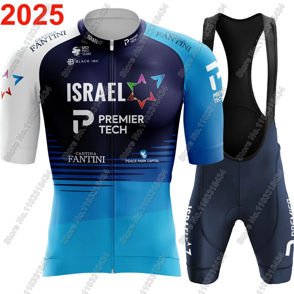 Israel Cycling Jersey 2025 Premier-Tech Team Set Short Sleeve IPT Clothing Road Bike Shirts Suit Bicycle Bib Shorts MTB Maillot