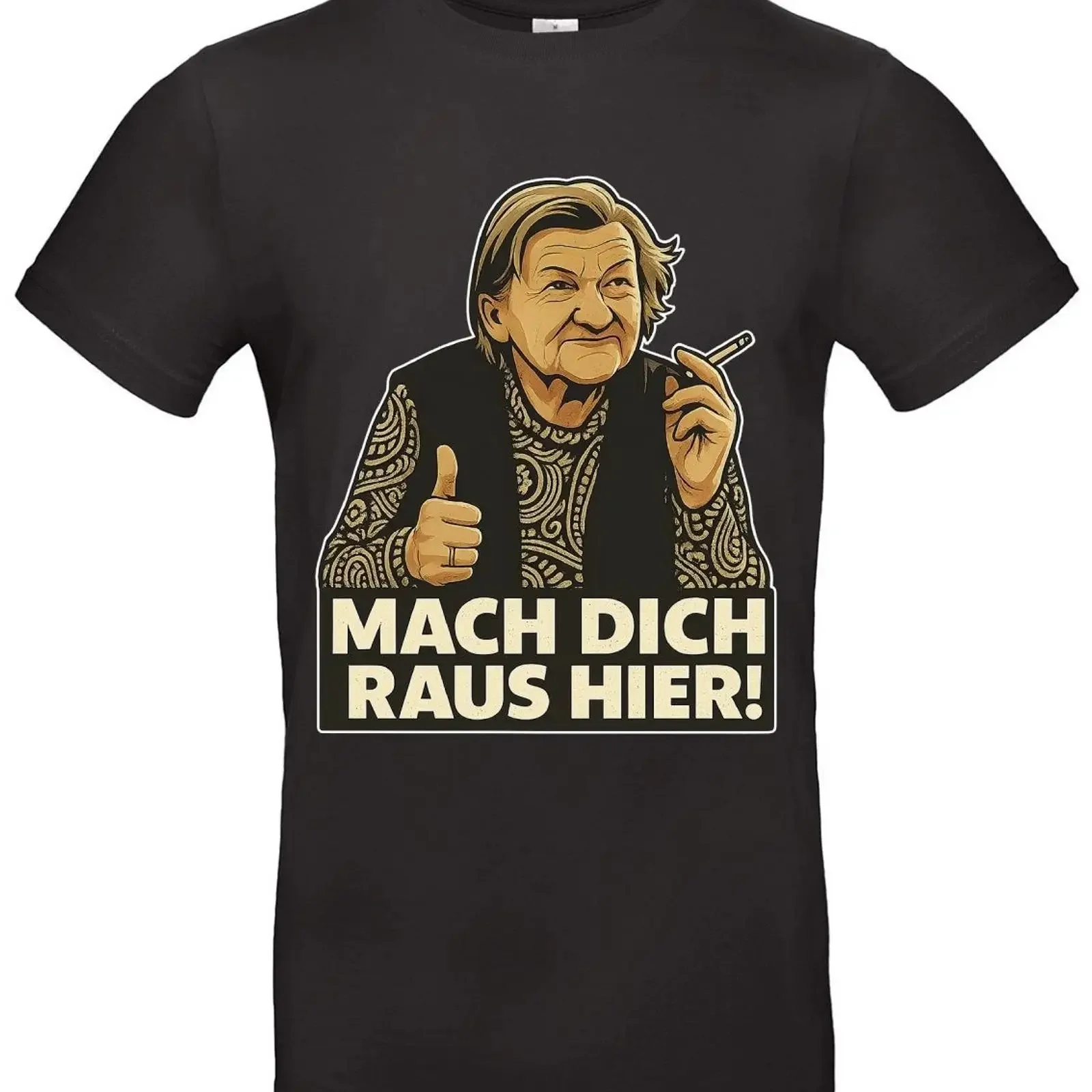 Karin Ritter T Shirt Mach dich raus hier Meme Assi Familie Funshirt vintage Washed Top For Everyday Wear Stretched streetwear