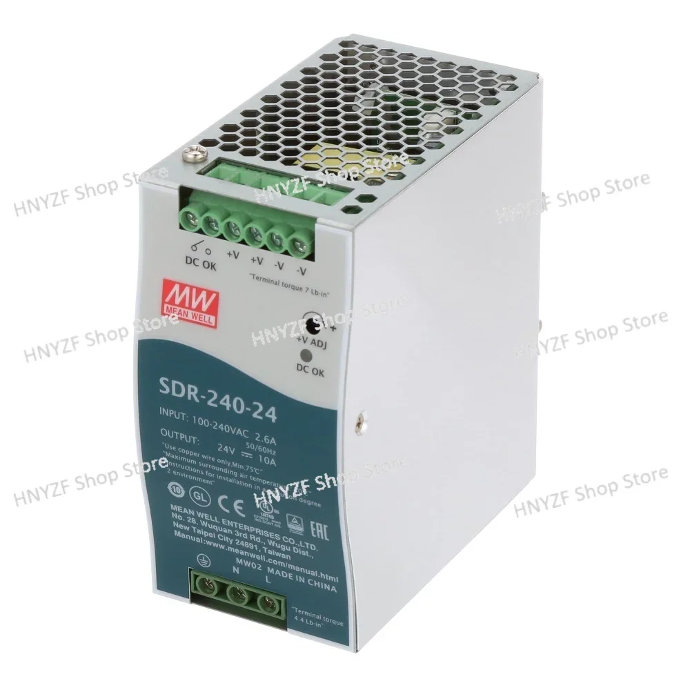 New SDR-240-24 power supply ac-dc 24V 10A 240W closed PFC DIN rail SDR series