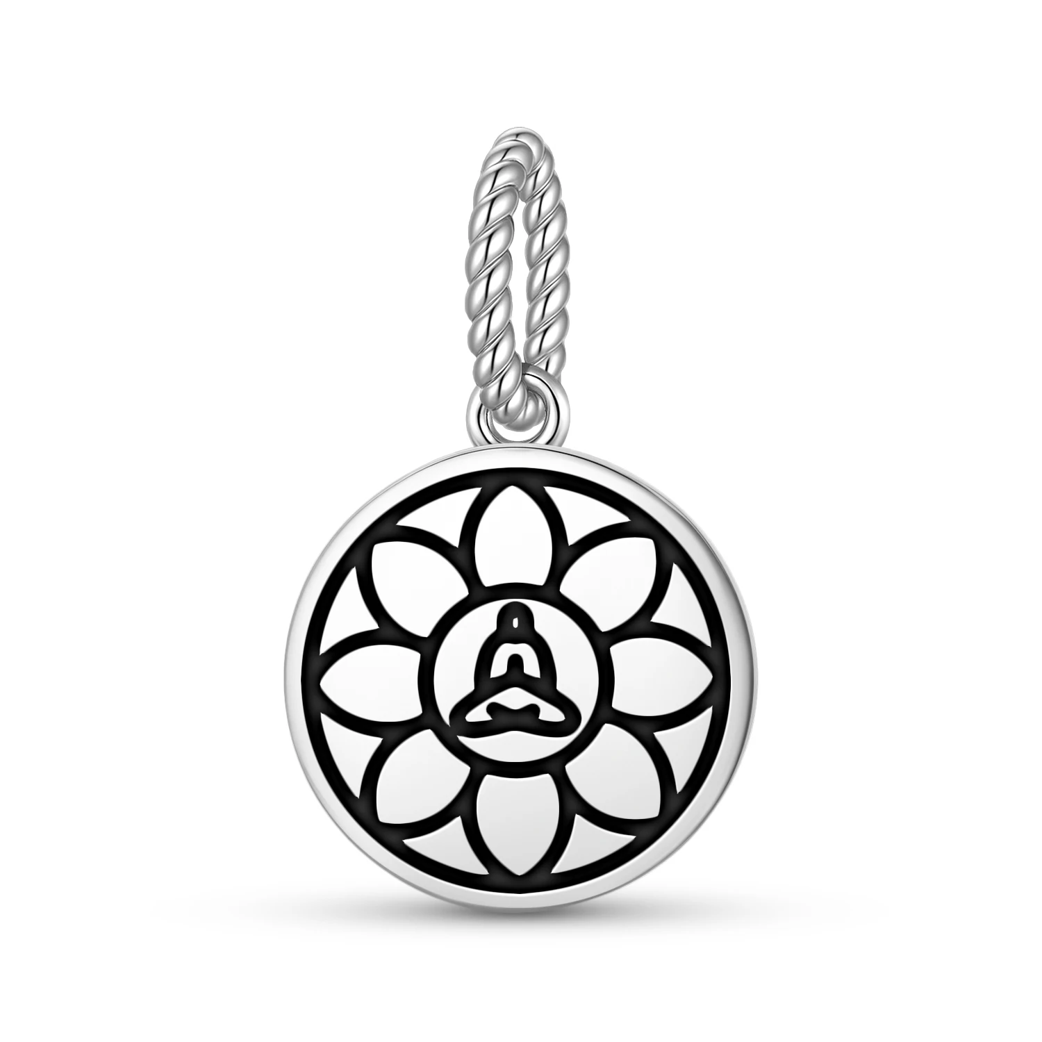 

Jainism Siddha Chakra Pendant 925 Sterling Silver Symbol Charm Bead for Women Bracelet Necklace Jewelry Trendy