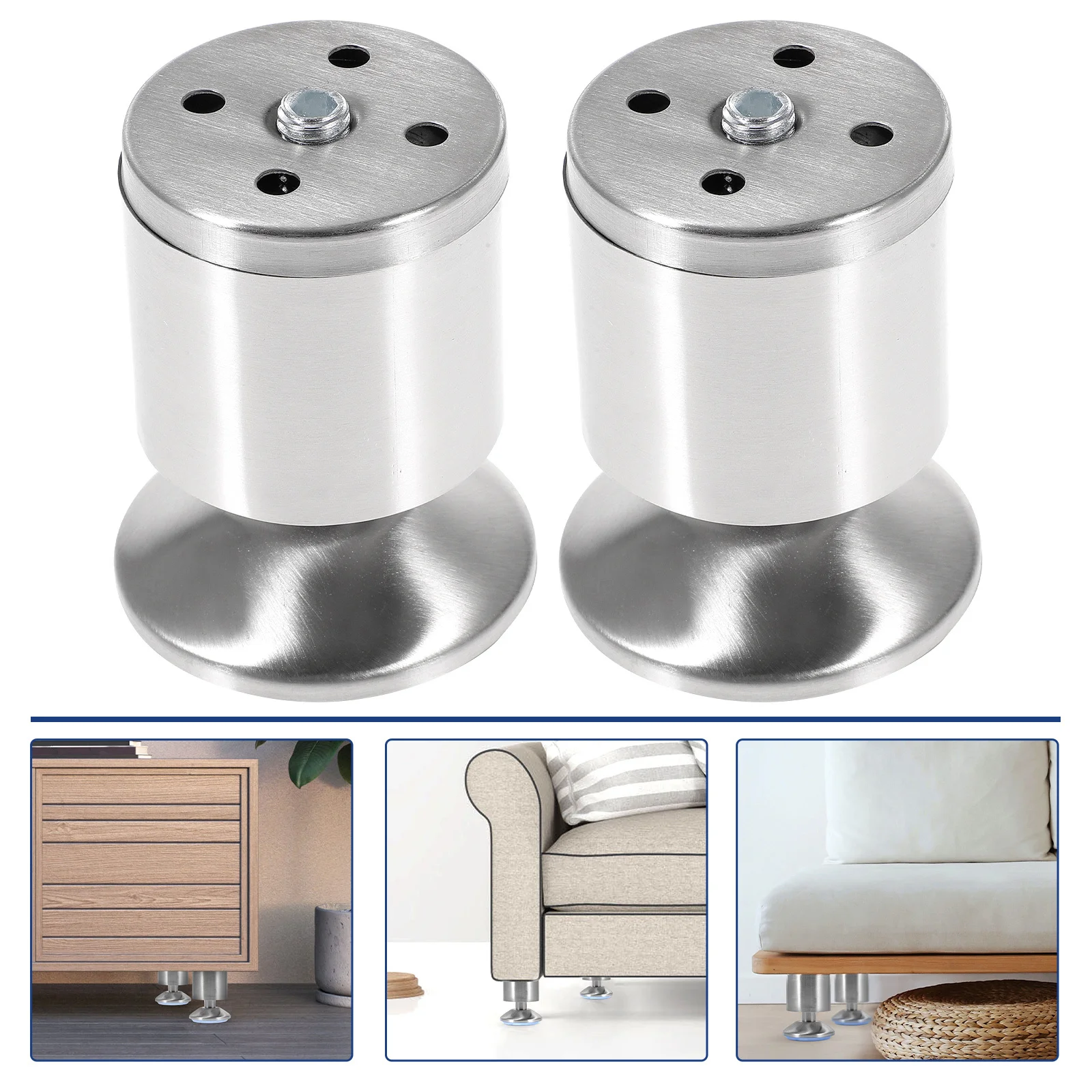 

4pcs Adjustable Furniture Legs Metal Height Adjuster For Chair Cabinet Table Bookshelf Non-Slip Wear Resistant Corrosion Proof