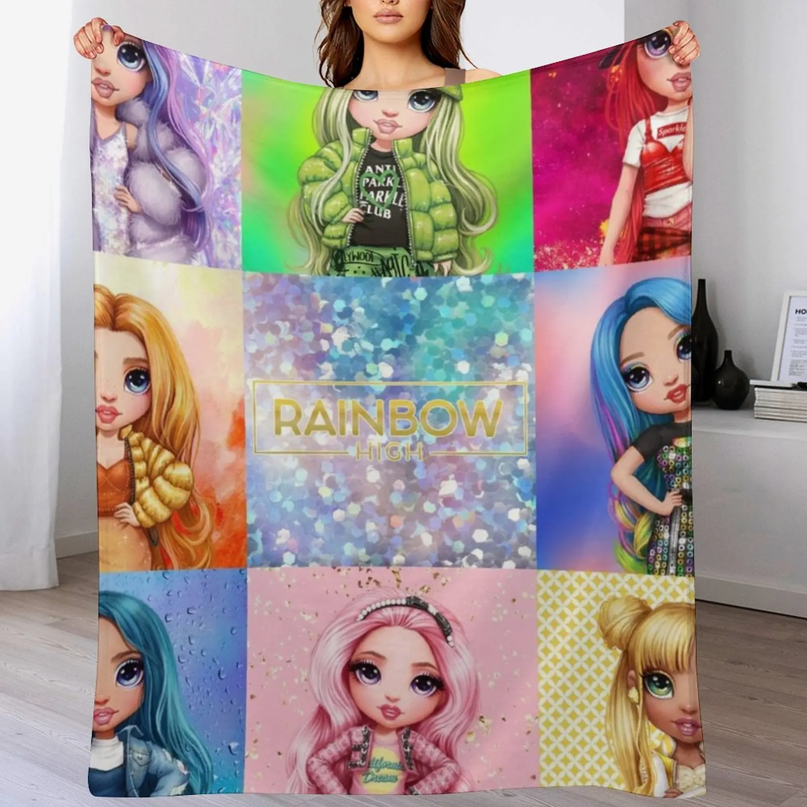 

Rainbow High Girls Throw Blanket funny gift for babies Sleeping Bag valentine gift ideas Blankets