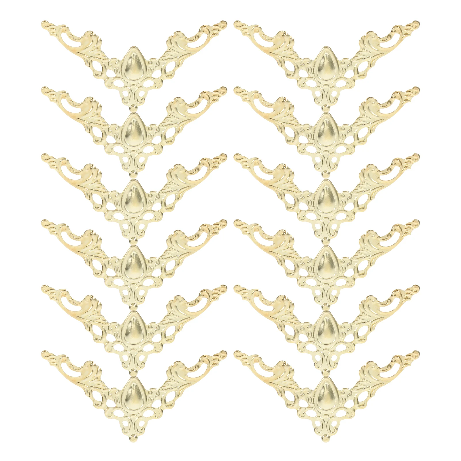 

12pcs Iron Decorative Corner Protectors Furniture Table Edge Covers Photo Mounting Corners Scrapbooking